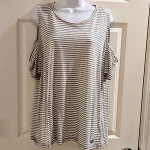 Michael Kors Striped cold shoulder top-Size XL